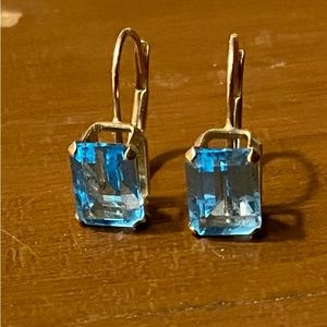 10k Blue Topaz Earrings